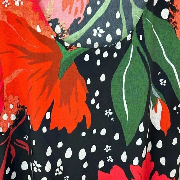 2/$30 MINKPINK Size Large Tropical Floral Print Dress Short Sleeve - Picture 2 of 5